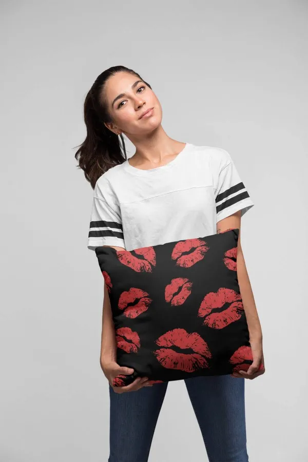 Kırmızı Dekoratif Yastık Kırmızı Fashion Çift Taraflı Yastık Kırlent Kılıfı KRL439
