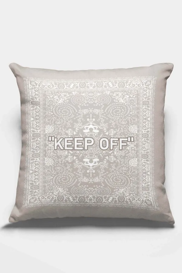 Retro Kırlent Vizon Keep Off Çift Taraflı Yastık Kırlent Kılıfı KRL454