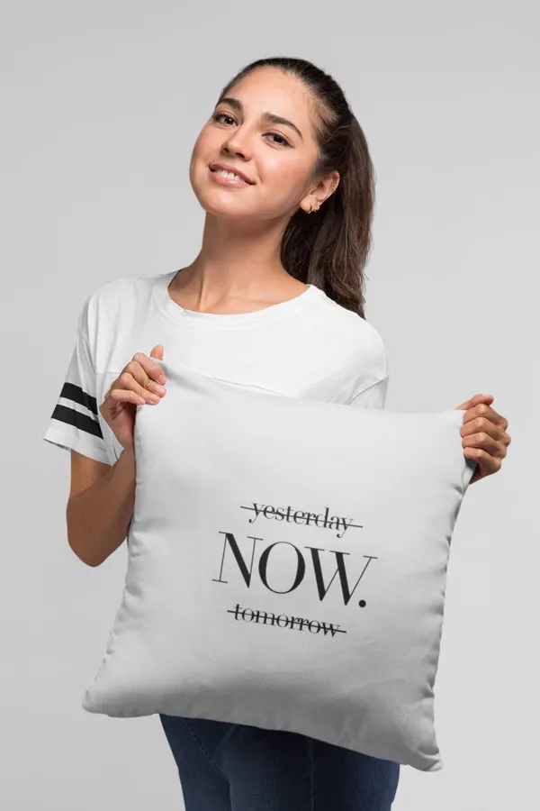 Yastık Kılıfı Yazılı Gri Fahion Moda Çift Taraflı Yastık Kırlent Kılıfı KRL877