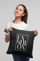 Siyah Fashion Çift Taraflı Yastık Kırlent Kılıfı KRL878