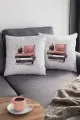Gri Fahion Moda Çift Taraflı Yastık Kırlent Kılıfı KRL882