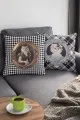 Kedi Desenli Yastık Kedi Kıyafetli Hayvanlar Çift Taraflı Kırlent Kılıfı KRL926