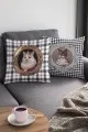 Kedi Kıyafetli Hayvanlar Çift Taraflı Kırlent Kılıfı KRL928