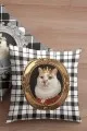 Kedi Kıyafetli Hayvanlar Çift Taraflı Kırlent Kılıfı KRL928