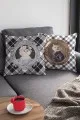 Kedi Desenli Yastık Kedi Kıyafetli Hayvanlar Çift Taraflı Kırlent Kılıfı KRL931