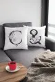 Harf Baskılı Kırlent Kılıfı Çift Taraflı Beyaz Ç Harfli Yastık Kırlent Kılıfı KRL503