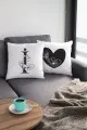 Harfli Kırlent Modelleri Çift Taraflı Beyaz İ Harfli Yastık Kırlent Kılıfı KRL510