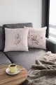 Harfli Yastik Kilifi Çift Taraflı Bej J Harfli Yastık Kırlent Kılıfı KRL542