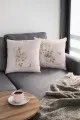 Baş Harfli Kırlent Çift Taraflı Bej L Harfli Yastık Kırlent Kılıfı KRL544