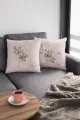 Harf Yastık Modelleri Çift Taraflı Bej R Harfli Yastık Kırlent Kılıfı KRL550
