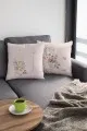 Harfli Yastik Kilifi Çift Taraflı Bej Ü Harfli Yastık Kırlent Kılıfı KRL555