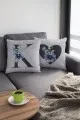 Baş Harfli Kırlent Çift Taraflı Gri K Harfli Yastık Kırlent Kılıfı KRL574