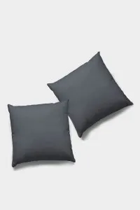 Koyu Gri Düz 2'li Set Çift Taraflı Kırlent Kılıfı 2KRL011 Koyu Gri Düz 2'li Set Çift Taraflı Kırlent Kılıfı 2KRL011