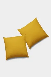 Hardal Düz Sade 2'li Set Çift Taraflı Kırlent Kılıfı 2KRL025 Hardal Düz Sade 2'li Set Çift Taraflı Kırlent Kılıfı 2KRL025