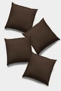 Kahve Tek Renk 4'lü Set Çift Taraflı Kırlent Kılıfı 4KRL005
