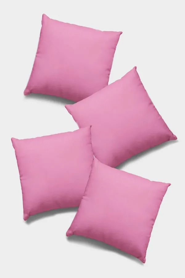 4 Lü Pembe Dekoratif Yastık Modelleri Pembe Tek Renk 4'lü Set Çift Taraflı Kırlent Kılıfı 4KRL014