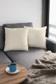 4 Lü Kırlent Kılıfı Krem Modelleri Krem Tek Renk 4'lü Set Çift Taraflı Kırlent Kılıfı 4KRL002