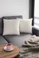 2 Li Ekru Kırlent Kılıfı Modelleri Ekru Düz Sade 2'li Set Çift Taraflı Kırlent Kılıfı 2KRL003