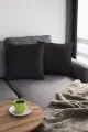 4 Lü Kırlent Kılıfı Siyah Modelleri Siyah Tek Renk 4'lü Set Çift Taraflı Kırlent Kılıfı 4KRL004