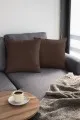 4 Lü Kahve Kırlent Modelleri Kahve Tek Renk 4'lü Set Çift Taraflı Kırlent Kılıfı 4KRL005