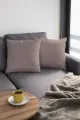 4 Lü Vizon Kırlent Modelleri Vizon Tek Renk 4'lü Set Çift Taraflı Kırlent Kılıfı 4KRL008
