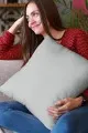 4 Lü Açık Gri Kırlent Modelleri Açık Gri Düz 4'lü Set Çift Taraflı Kırlent Kılıfı 4KRL009