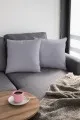 4 Lü Kırlent Gri Modelleri Gri Tek Renk 4'lü Set Çift Taraflı Kırlent Kılıfı 4KRL010