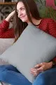 4 Lü Kırlent Gri Modelleri Gri Tek Renk 4'lü Set Çift Taraflı Kırlent Kılıfı 4KRL010