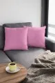 4 Lü Pembe Dekoratif Yastık Modelleri Pembe Tek Renk 4'lü Set Çift Taraflı Kırlent Kılıfı 4KRL014