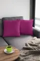 4 Lü Fuşya Dekoratif Yastık Modelleri Fuşya Tek Renk 4'lü Set Çift Taraflı Kırlent Kılıfı 4KRL015