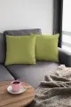 2 Li Kırlent Yeşil Modelleri Yeşil Düz Sade 2'li Set Çift Taraflı Kırlent Kılıfı 2KRL017
