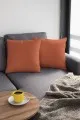 4 Lü Turuncu Dekoratif Yastık Modelleri Turuncu Sade 4'lü Set Çift Taraflı Kırlent Kılıfı 4KRL020