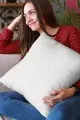 4 Lü Düz Beyaz Kırlent Kılıfı Modelleri Beyaz Tek Renk 4'lü Set Çift Taraflı Kırlent Kılıfı 4KRL026