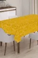 Yazlık Masa Örtüleri Sarı Modern Desenli Dokuma Leke Tutmaz Masa Örtüsü MSO035