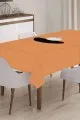 Kare Masa Örtüsü 120X120 Turuncu Yapraklı Dokuma Leke Tutmaz Masa Örtüsü MSO041