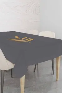Antrasit Yapraklı Dokuma Leke Tutmaz Masa Örtüsü MSO042 Antrasit Yapraklı Dokuma Leke Tutmaz Masa Örtüsü MSO042