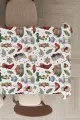 Yılbaşı İçin Masa Örtüsü Kırmızı Christmas Dokuma Leke Tutmaz Masa Örtüsü MSO058