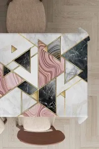 Pembe Geometrik Desen Dokuma Leke Tutmaz Masa Örtüsü MSO092 Pembe Geometrik Desen Dokuma Leke Tutmaz Masa Örtüsü MSO092