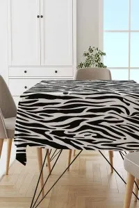 Siyah Leopar Dokuma Leke Tutmaz Masa Örtüsü MSO100 Siyah Leopar Dokuma Leke Tutmaz Masa Örtüsü MSO100
