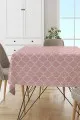 Masa Örtüsü Günlük Pembe Fas Desen Dokuma Leke Tutmaz Masa Örtüsü MSO149