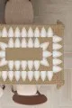 Hasır Masa Örtüsü Modelleri Bej Hasır Görünümlü Dokuma Leke Tutmaz Masa Örtüsü MSO190