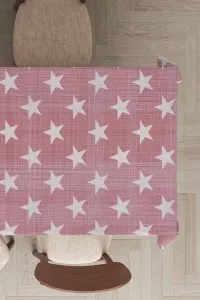 Pembe Yıldızlı Dokuma Leke Tutmaz Masa Örtüsü MSO199 Pembe Yıldızlı Dokuma Leke Tutmaz Masa Örtüsü MSO199