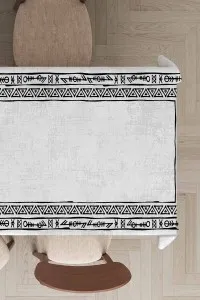 Beyaz Çerçeveli Dokuma Leke Tutmaz Masa Örtüsü MSO217 Beyaz Çerçeveli Dokuma Leke Tutmaz Masa Örtüsü MSO217