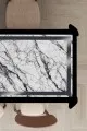 Yemek Takımı Örtü Modelleri Silver Çerçeveli Dokuma Leke Tutmaz Masa Örtüsü MSO244