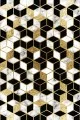 Cam Masa İçin Örtü Gold Petek Desenli Dokuma Leke Tutmaz Masa Örtüsü MSO268