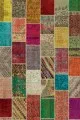 Yemek Masası Örtü Modelleri Çok Renkli Patchwork Dokuma Leke Tutmaz Masa Örtüsü MSO291
