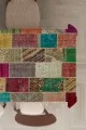 Yemek Masası Örtü Modelleri Çok Renkli Patchwork Dokuma Leke Tutmaz Masa Örtüsü MSO291