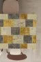 Sarı Patchwork Desen Dokuma Leke Tutmaz Masa Örtüsü MSO296