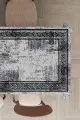 3D Masa Örtüsü Gri Çerçeveli Dokuma Leke Tutmaz Masa Örtüsü MSO324