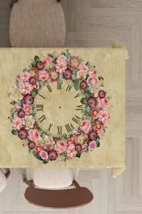 Bej Çiçek Desenli Dokuma Leke Tutmaz Masa Örtüsü MSO340 Bej Çiçek Desenli Dokuma Leke Tutmaz Masa Örtüsü MSO340